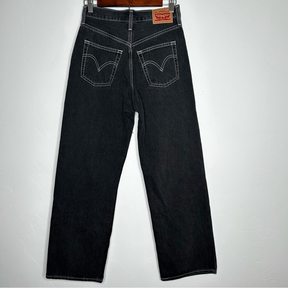 Levis Ribcage Ankle Straight Faded Black Jeans Contrast Stitch Size W26/L27 - Picture 11 of 11
